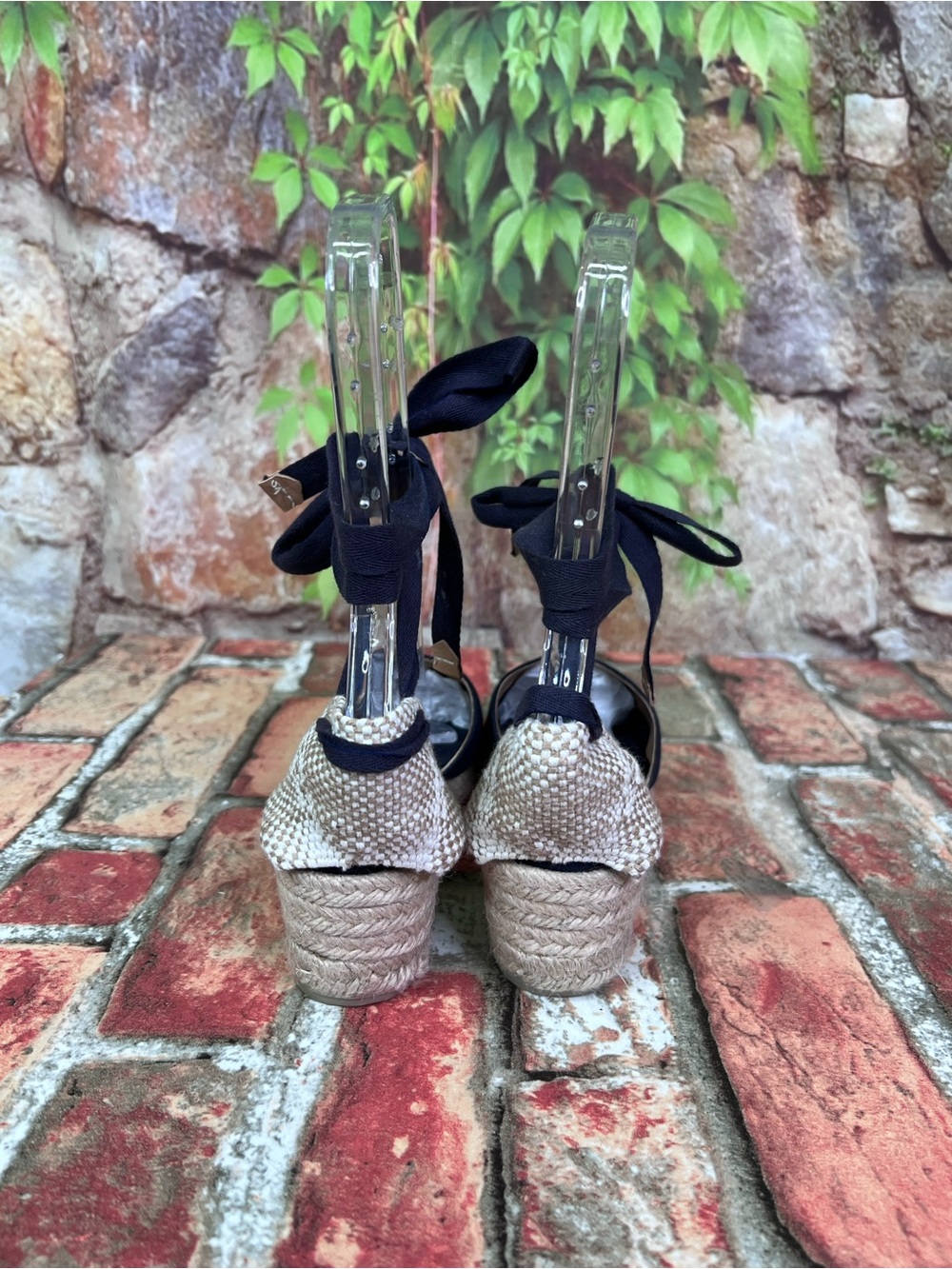 CASTANER Navy and Tan Jute Ankle Tie Nautical Resortwear Espadrilles, 38 - Picture 7 of 11